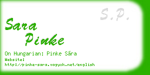 sara pinke business card