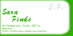 sara pinke business card
